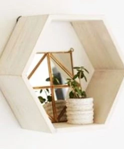 Graine Créative Étagères 3 étagères Hexagonales En Bois -Vaisseliers Soldes Magasin 3 etageres hexagonales en bois 1