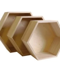Artemio Étagères 3 étagères Hexagone En Bois