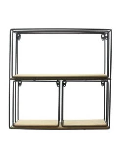 Casâme 4 Étagères Murales En Métal Et Plateaux En Bois - Beige Et Noir -Vaisseliers Soldes Magasin 4 etageres murales en metal et plateaux en bois beige et noir 3