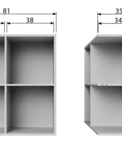 VtWonen Étagères Armoire De Rangement En Bois Gris 4 Ouverts Compartiments -Vaisseliers Soldes Magasin armoire de rangement en bois gris 4 ouverts compartiments 5
