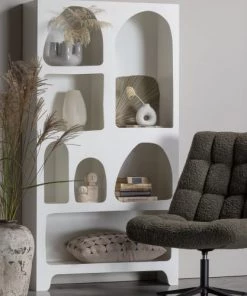 Vaisseliers Soldes Magasin -Vaisseliers Soldes Magasin armoire en bois 7 niches h180cm blanc 1