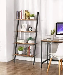 RED DECO Étagères Bibliothèque 4 Niveaux Médium MDF Marron H150cm -Vaisseliers Soldes Magasin bibliotheque 4 niveaux medium mdf marron h150cm 2