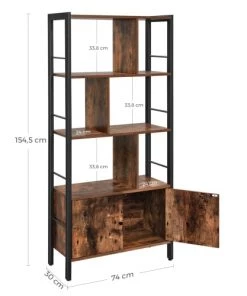 RED DECO Étagères Bibliothèque 4 Niveaux Médium MDF Marron H154,5CM -Vaisseliers Soldes Magasin bibliotheque 4 niveaux medium mdf marron h154 5cm 5