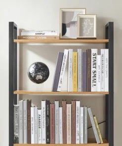 RED DECO Étagères Bibliothèque 5 Niveaux Médium Mdf Chêne Clair H153cm -Vaisseliers Soldes Magasin bibliotheque 5 niveaux medium mdf chene clair h153cm 2