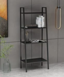 RED DECO Étagères Bibliothèque Acier Métal Noir H148CM -Vaisseliers Soldes Magasin bibliotheque acier metal noir h148cm 2