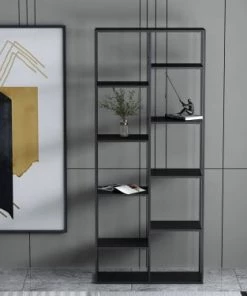 RED DECO Étagères Bibliothèque Acier Métal Noir H188CM -Vaisseliers Soldes Magasin bibliotheque acier metal noir h188cm 3