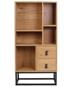 Altobuy Étagères Bibliothèque Aspect Bois Et Pieds Métal -Vaisseliers Soldes Magasin bibliotheque aspect bois et pieds metal 2