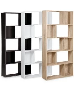 Alice's Garden Étagères Bibliothèque Design Asymétrique, 5 étagères, 10 Compartiments -Vaisseliers Soldes Magasin bibliotheque design asymetrique 5 etageres 10 compartiments 16