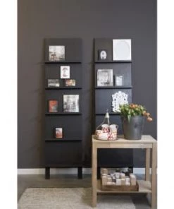 VtWonen Étagères Bibliothèque Et étagère á 5 Niveaux Ouverte En Bois Noir -Vaisseliers Soldes Magasin bibliotheque et etagere a 5 niveaux ouverte en bois noir 2