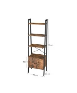 RED DECO Étagères Bibliothèque Industrielle Médium MDF Marron H173CM -Vaisseliers Soldes Magasin bibliotheque industrielle medium mdf marron h173cm 5