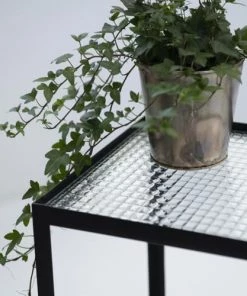 Decoclico Factory Étagères Bibliothèque Métal Plateaux Verre Noir -Vaisseliers Soldes Magasin bibliotheque metal plateaux verre noir 2