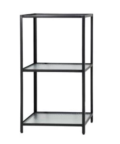 Decoclico Factory Étagères Bibliothèque Métal Plateaux Verre Noir