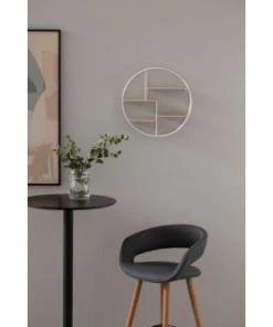 Hellin Étagères Bibliothèque Murale Ronde En Métal Et Bois D45 -Vaisseliers Soldes Magasin bibliotheque murale ronde en metal et bois d45 2