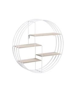 Hellin Étagères Bibliothèque Murale Ronde En Métal Et Bois D45 -Vaisseliers Soldes Magasin bibliotheque murale ronde en metal et bois d45 3