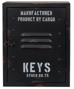 Out Of The Blue Étagères Boîte à Clefs Noire Vintage 30x23cm