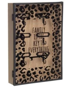 Ixia Étagères Boîte à Clefs Vitrée Motif Félin