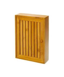 Wadiga Étagères Boîte à Clés Murale Bambou 19x6x27cm