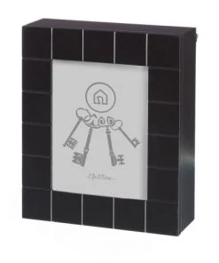 Wadiga Étagères Boîte à Clés Murale Noire Pour Photo 13x18cm - 20,5x7x24cm