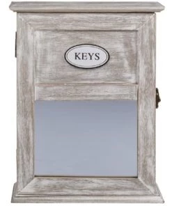 Out Of The Blue Étagères Boîtier Range-clés En Bois Avec Miroir