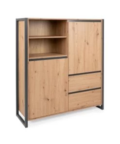 Calicosy Vaisseliers Buffet Haut 2 Portes 2 Tiroirs L120 Cm - Décor Bois Clair -Vaisseliers Soldes Magasin buffet haut 2 portes 2 tiroirs l120 cm decor bois clair 2