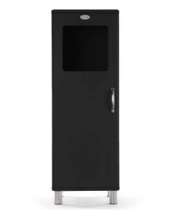 Meubles & Design Vitrines Buffet Haut Colonne Vitré Style Rétro Noir