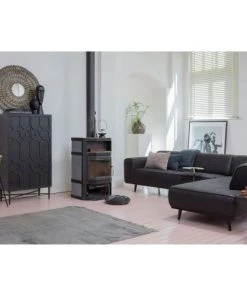 Bepurehome Vaisseliers Buffet Haut En Bois Noir -Vaisseliers Soldes Magasin buffet haut en bois noir 3