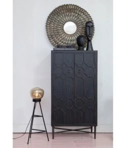 Bepurehome Vaisseliers Buffet Haut En Bois Noir -Vaisseliers Soldes Magasin buffet haut en bois noir 4