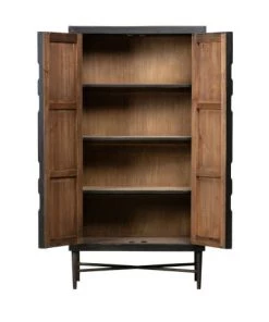 Bepurehome Vaisseliers Buffet Haut En Bois Noir -Vaisseliers Soldes Magasin buffet haut en bois noir 5