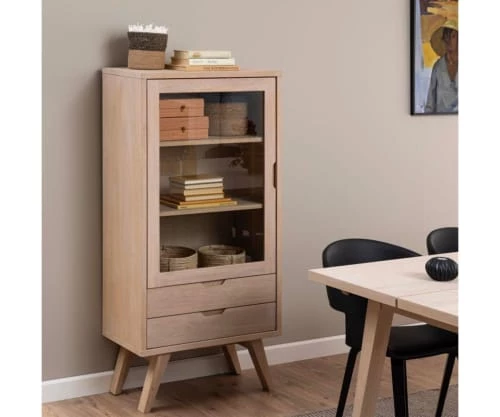 Meubles & Design Vitrines Buffet Haut Vitré 2 Tiroirs En Bois De Chêne 145cm 2 Meubles & Design Vitrines Buffet Haut Vitré 2 Tiroirs En Bois De Chêne 145cm – Image 2