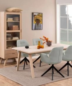 Meubles & Design Vitrines Buffet Haut Vitré 2 Tiroirs En Bois De Chêne 190cm -Vaisseliers Soldes Magasin buffet haut vitre 2 tiroirs en bois de chene 190cm 4