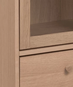 Meubles & Design Vitrines Buffet Haut Vitré En Bois De Chêne Clair -Vaisseliers Soldes Magasin buffet haut vitre en bois de chene clair 4