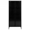 Meubles & Design Vitrines Buffet Haut Vitrine En Métal Noir 4 étages