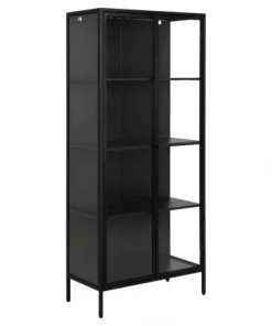 Meubles & Design Vitrines Buffet Haut Vitrine En Métal Noir 4 étages -Vaisseliers Soldes Magasin buffet haut vitrine en metal noir 4 etages 2