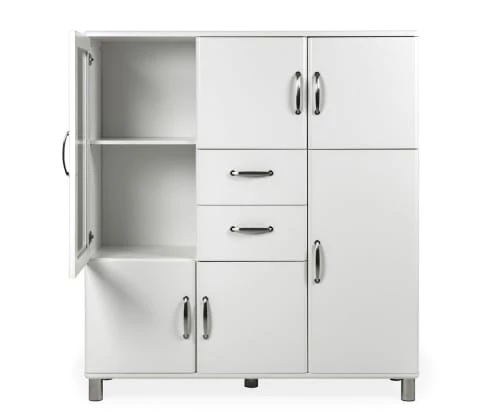 Meubles & Design Vitrines Buffet Vitré En Bois Blanc Style Vintage 4 Meubles & Design Vitrines Buffet Vitré En Bois Blanc Style Vintage – Image 4