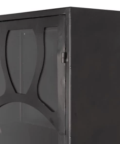 Woood Vitrines Buffet Vitrine En Métal Noir Style Moderne -Vaisseliers Soldes Magasin buffet vitrine en metal noir style moderne 4