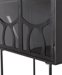 Woood Vitrines Buffet Vitrine En Métal Noir Style Moderne -Vaisseliers Soldes Magasin buffet vitrine en metal noir style moderne 5