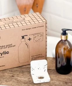 Little Pots Étagères Coffret Élémentaire Stylic : Support Mural + Distributeur De Savon -Vaisseliers Soldes Magasin coffret elementaire stylic support mural distributeur de savon 3