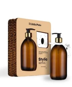 Little Pots Étagères Coffret Premium Stylic : Support Mural + Distributeur De Savon