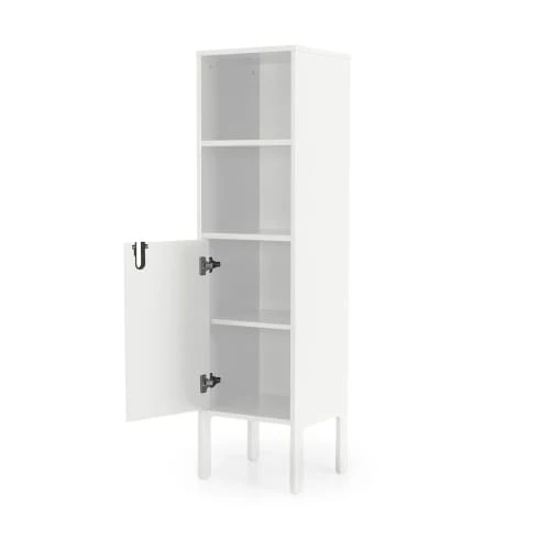 Tenzo Étagères Colonne De Rangement En Bois 1 Porte 2 Niches H152cm Blanc 3 Tenzo Étagères Colonne De Rangement En Bois 1 Porte 2 Niches H152cm Blanc – Image 3