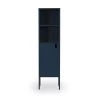 Tenzo Étagères Colonne De Rangement En Bois 1 Porte 2 Niches H152cm Bleu Canard