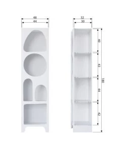 Woood Étagères Colonne De Rangement En Bois 5 Niches H180cm Blanc -Vaisseliers Soldes Magasin colonne de rangement en bois 5 niches h180cm blanc 3
