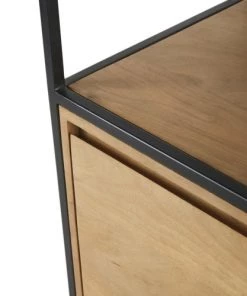 Maisons Du Monde Étagères Colonne En Métal Noir Mat Et Manguier Massif -Vaisseliers Soldes Magasin colonne en metal noir mat et manguier massif 1000 1 3 209390 3