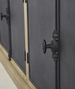 Maisons Du Monde Vitrines Double Vitrine 4 Portes Grise Et Noire -Vaisseliers Soldes Magasin double vitrine 4 portes grise et noire 1000 11 18 186076 6