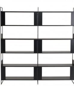 MACABANE Étagères Étagère 10 Niches 5 Niveaux Noire Piètement Métal -Vaisseliers Soldes Magasin etagere 10 niches 5 niveaux noire pietement metal 3