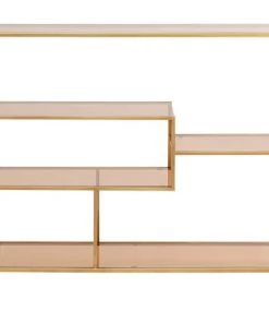 Kare Design Étagères Etagère 100x115 En Acier Doré Et Verre Teint