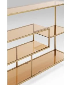 Kare Design Étagères Etagère 100x115 En Acier Doré Et Verre Teint -Vaisseliers Soldes Magasin etagere 100x115 en acier dore et verre teint 3