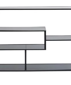 Kare Design Étagères Etagère 100x115 En Acier Noir Et Verre Teint