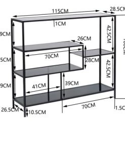 Kare Design Étagères Etagère 100x115 En Acier Noir Et Verre Teint -Vaisseliers Soldes Magasin etagere 100x115 en acier noir et verre teint 3
