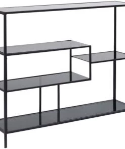 Kare Design Étagères Etagère 100x115 En Acier Noir Et Verre Teint -Vaisseliers Soldes Magasin etagere 100x115 en acier noir et verre teint 4