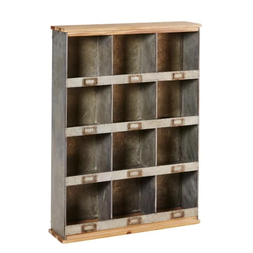 Maisons Du Monde Étagères Étagère 12 Compartiments En Sapin Et Métal 2 Maisons Du Monde Étagères Étagère 12 Compartiments En Sapin Et Métal – Image 2